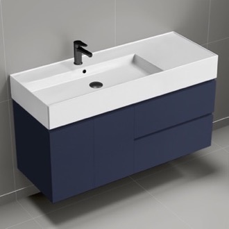 Bathroom Vanity Wall Mounted Bathroom Vanity, Modern, Navy Blue, 36 Inch Nameeks BLOCK92